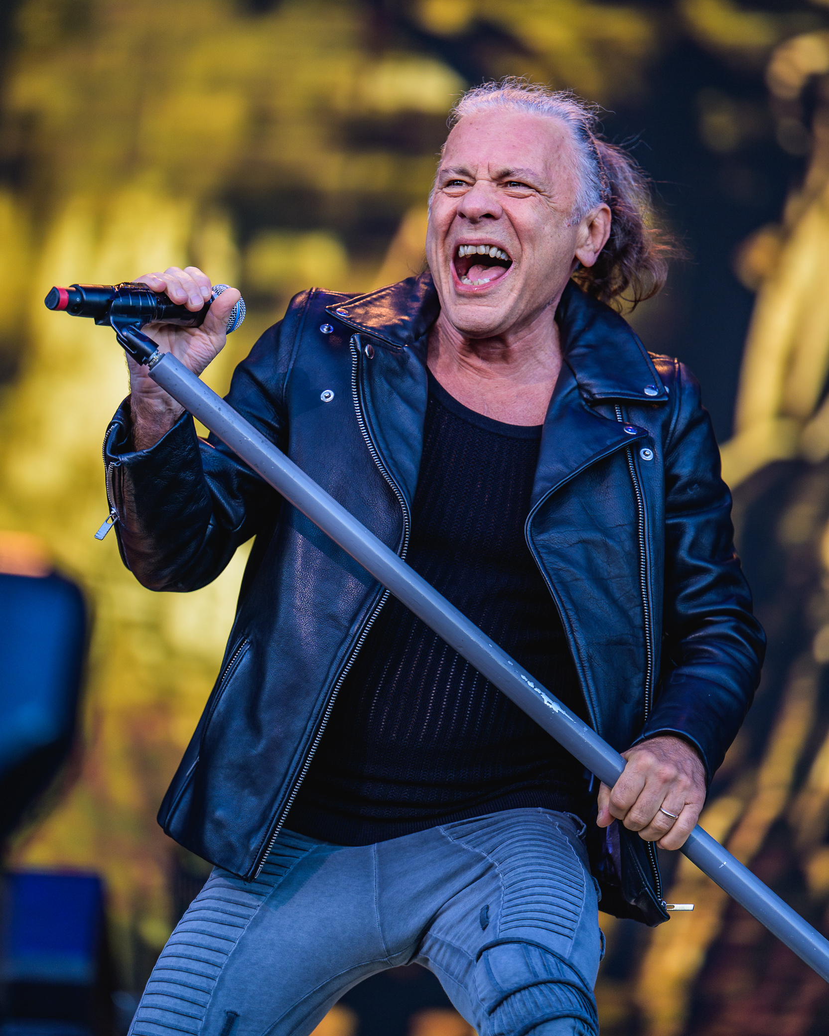 Bruce Dickinson cantando ao vivo no palco